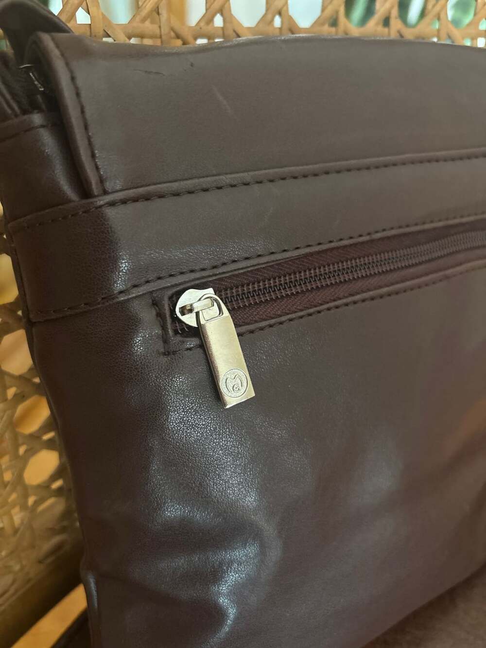 Mick-Chwood Paris Brown Leather Crossbody Flap Bag - Picture 7 of 14